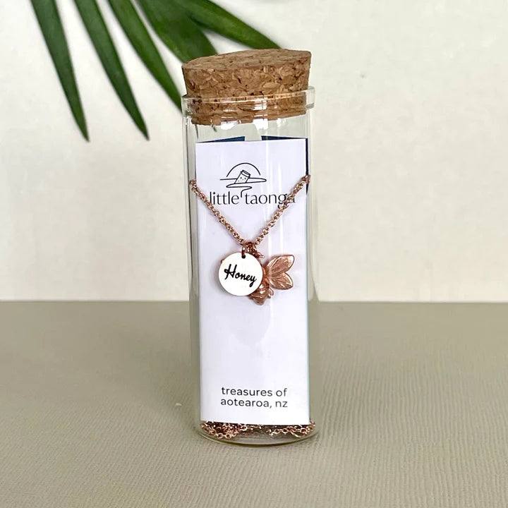 Rose Gold Honey Bee Necklace