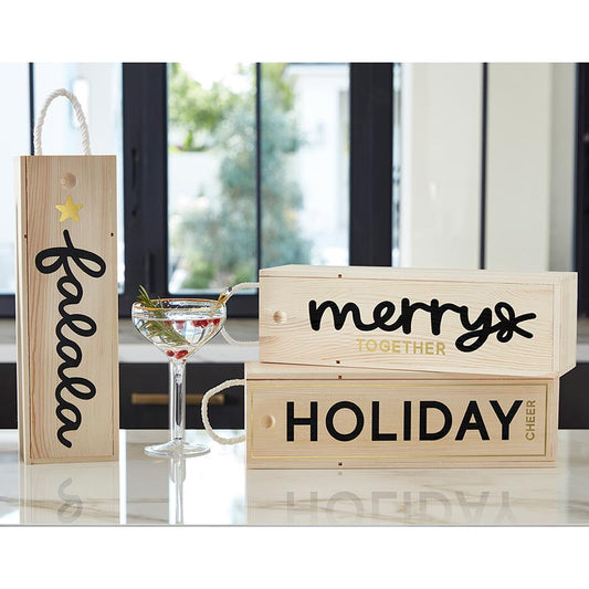 Wood Wine Box - Merry Together