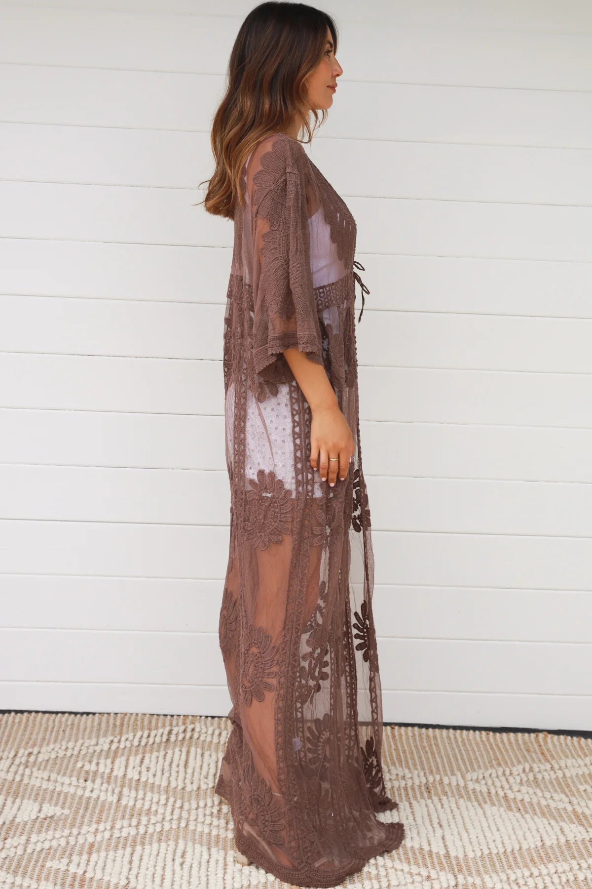 Luxe Lace Long Coat