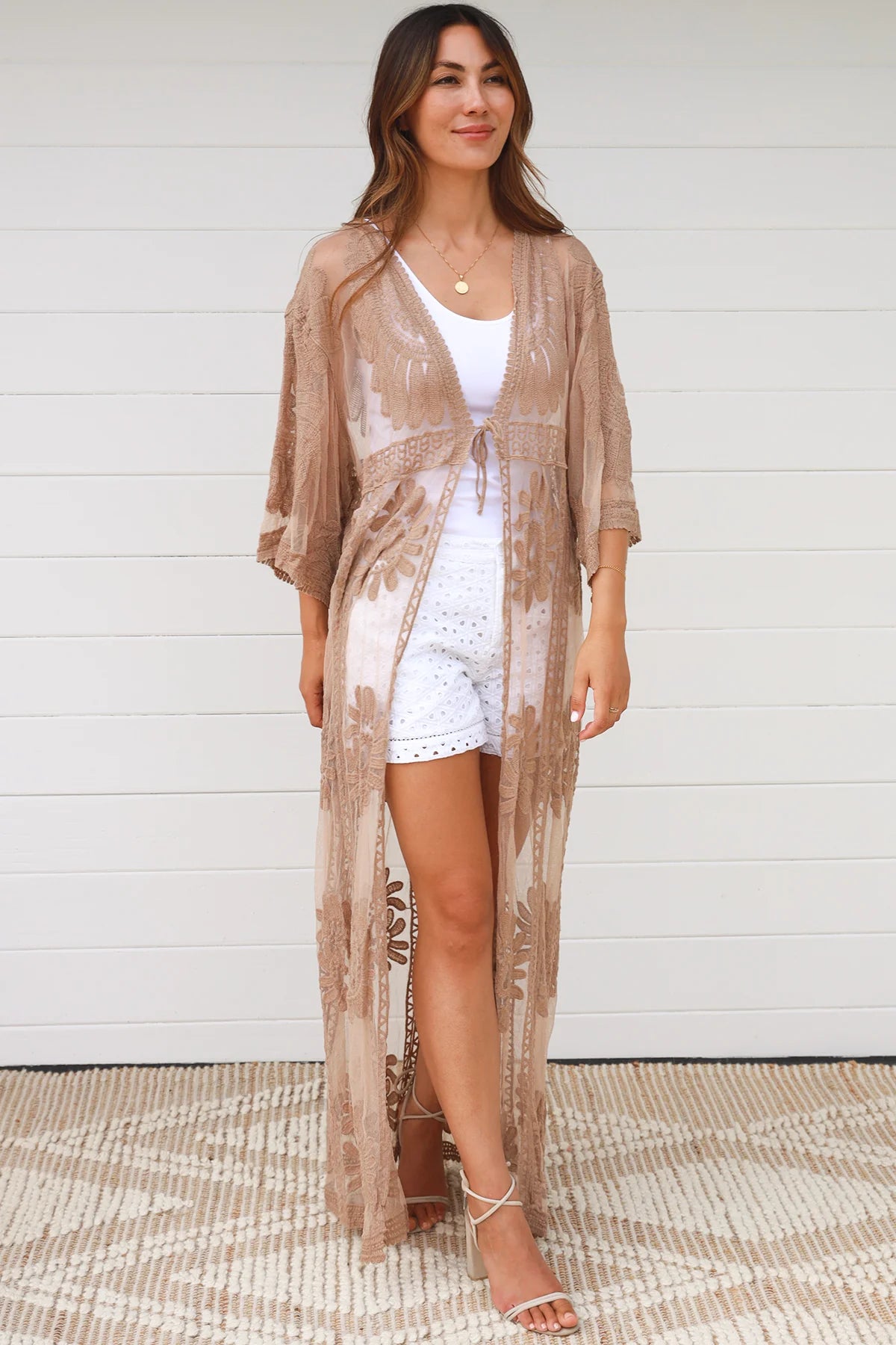 Luxe Lace Long Coat