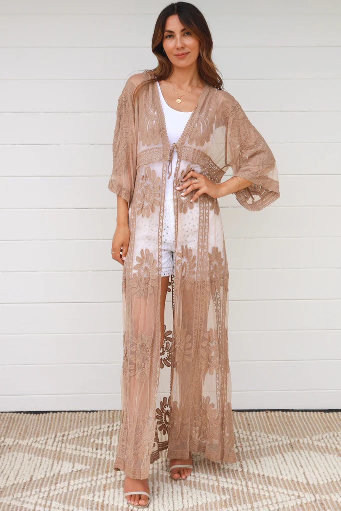 Luxe Lace Long Coat