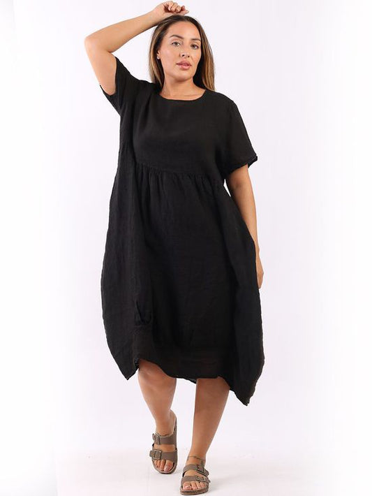 Mila Linen Dress | Black