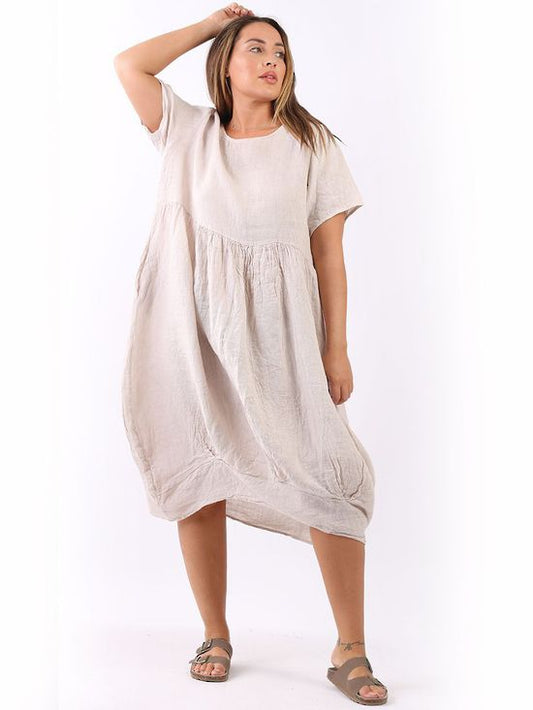 Mila Linen Dress | Beige