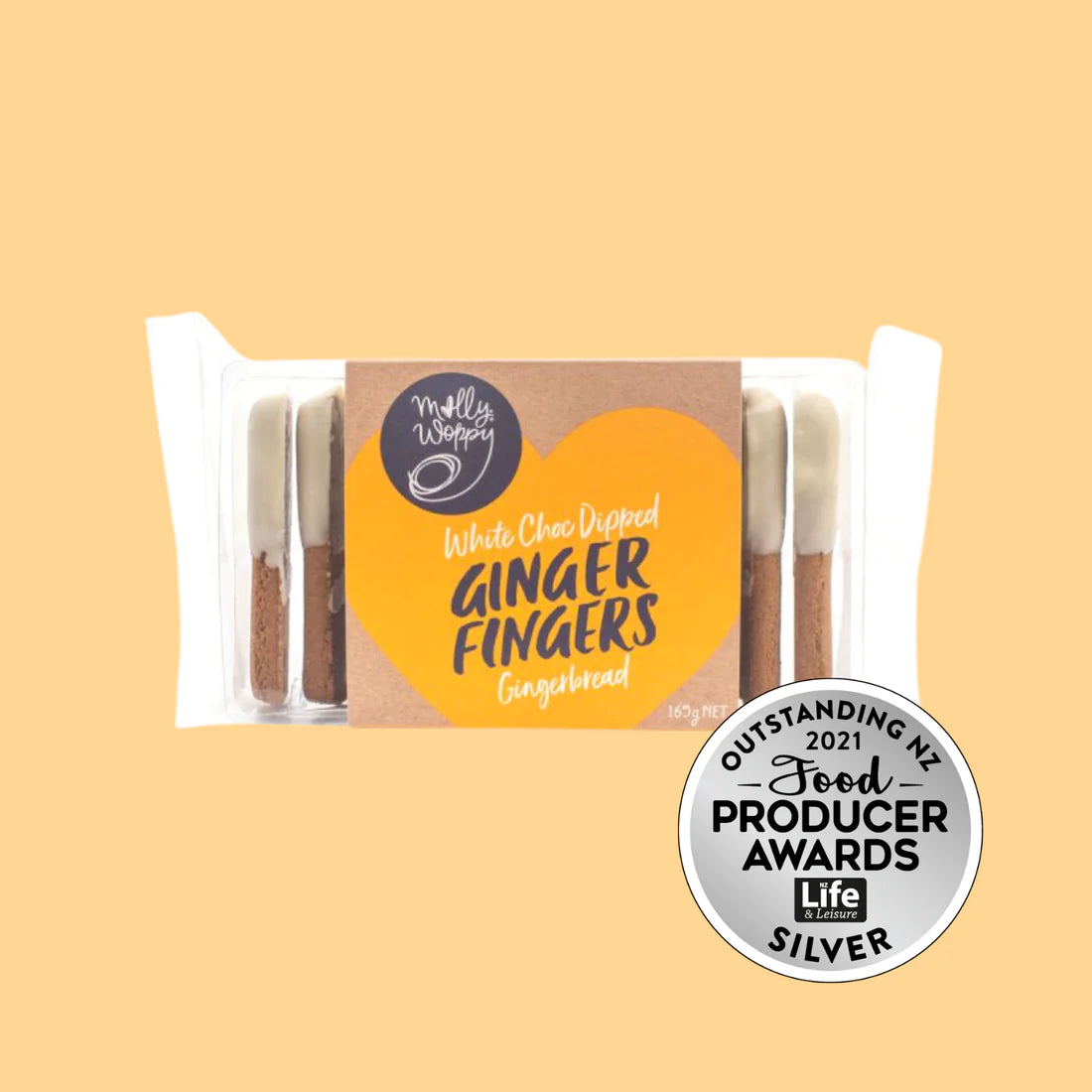 Gingerbread Ginger Fingers White Choc Dipped