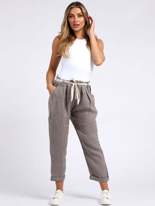 Marcella Linen Trousers | Mocha