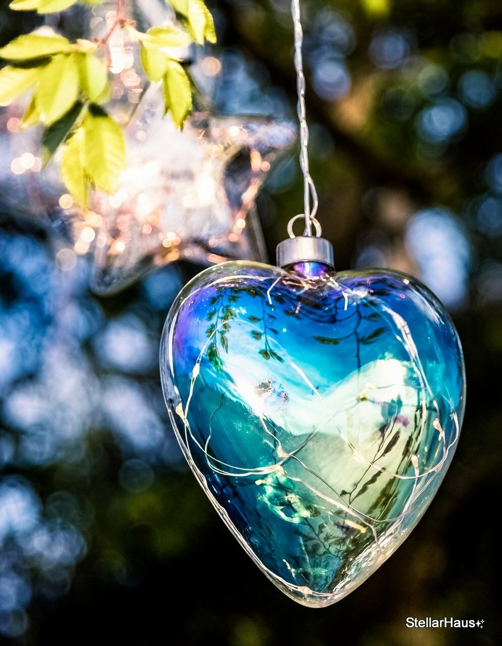 Hanging Glass Light | Pearl Heart