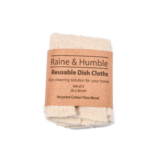 Woven Check Dish Cloths S/2 Natural