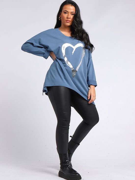 Romance Plus Size Sweter | Denim Blue