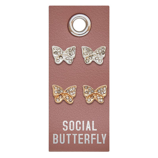 Silver Stud Earrings | Social Butterfly
