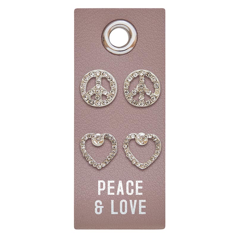 Silver Stud Earrings | Peace & Love