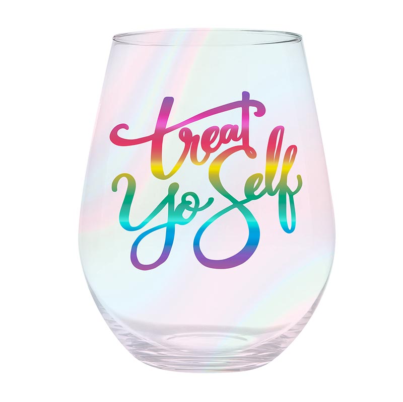 Jumbo Stemless Wine Glass - Treat Yo Self