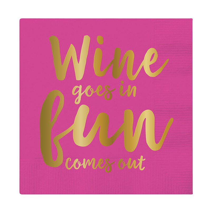 Beverage Napkins -Wine In/Fun Out