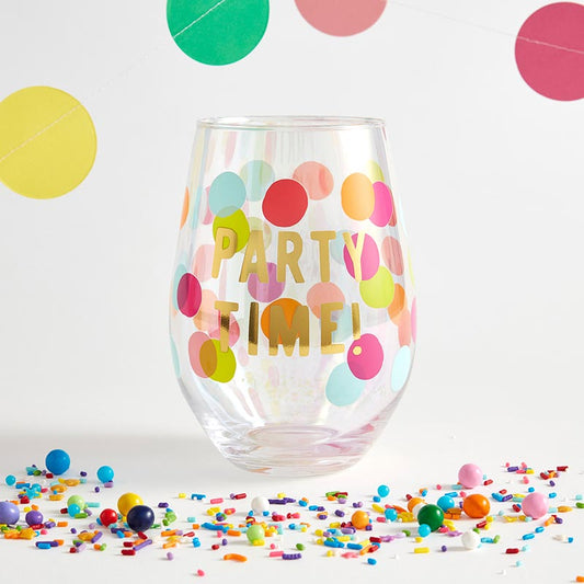 Jumbo Stemless Wine Glass - Party Time