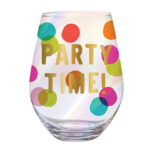 Jumbo Stemless Wine Glass - Party Time