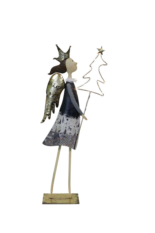 Metal Angel w/LED Xmas Tree 63.5cm