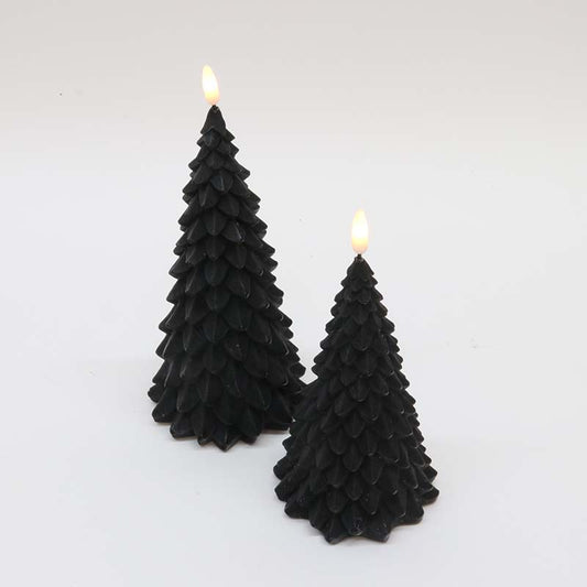 LED Black Christmas Tree Candle 20cm