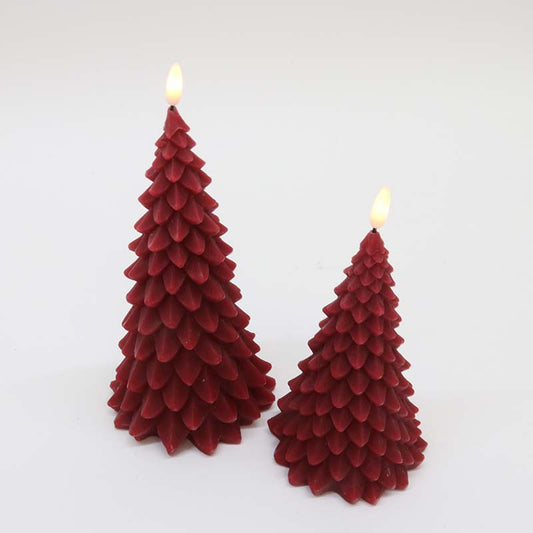 LED Red Christmas Tree Candle 15cm