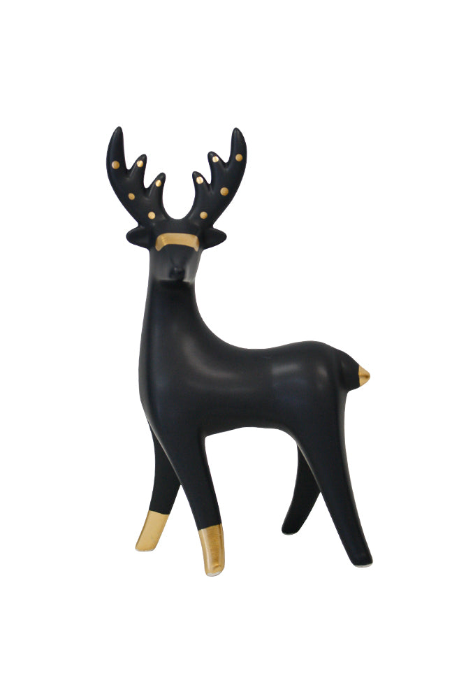 Blk/Gold Modern Ceramic Deer | Small