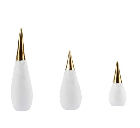 Räder - Gold Glaze Santa Set of 3 - Christmas Porcelain Decoration