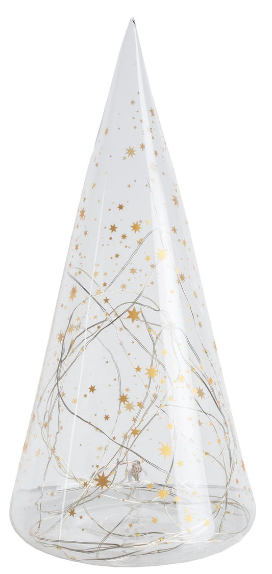 Räder - Gold Stars Fir Tree - Christmas Glass LED Light