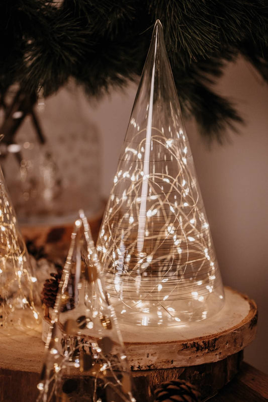 Räder - Gold Stars Fir Tree - Christmas Glass LED Light