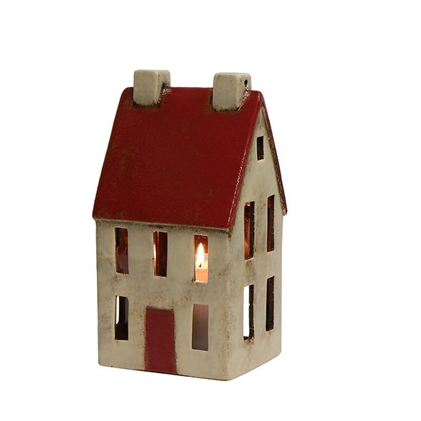 Chalet Tea Light House | Red & White