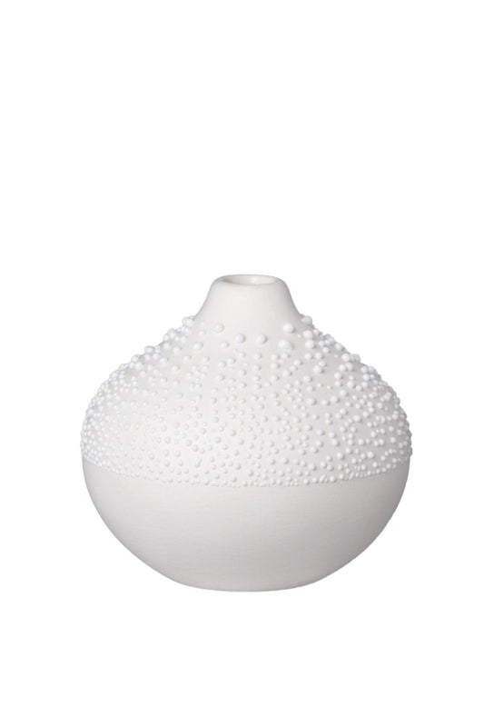Räder - White Beaded #2 - Mini Porcelain Vase