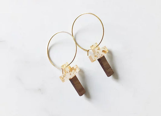 Cross Hoops | Gold Foil