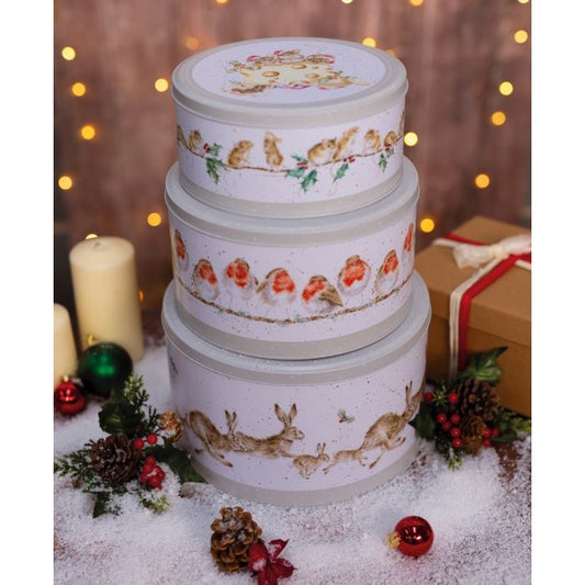 Wrendale Nest of 3 Christmas Cake Tins