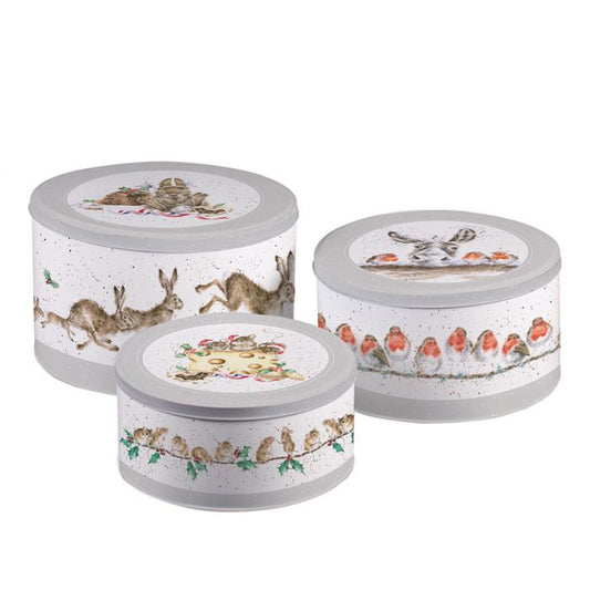 Wrendale Nest of 3 Christmas Cake Tins