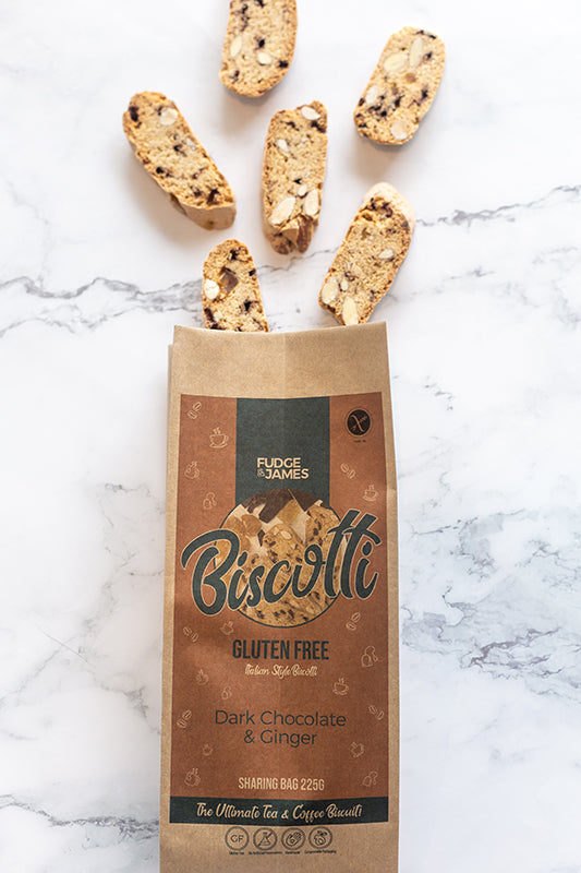 Dark Chocolate & Ginger Biscotti GF