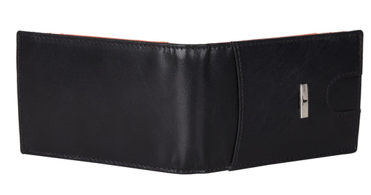 Eddy Slim Leather Wallet | Decker Black/Papaya