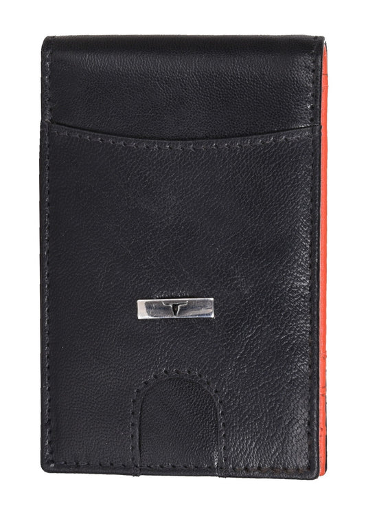 Eddy Slim Leather Wallet | Decker Black/Papaya