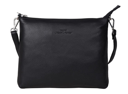 Emma Leather Sling Bag | Black
