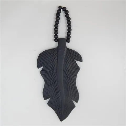 Large Wooden Leaf | Black