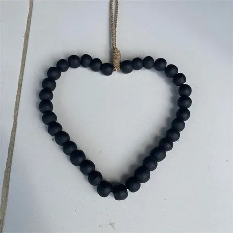 Beaded Heart Black