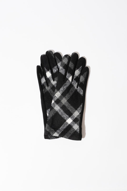 Plaid Black Gloves