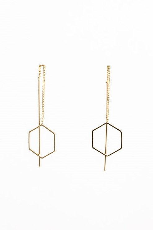 Hex Gold Thread Earrings