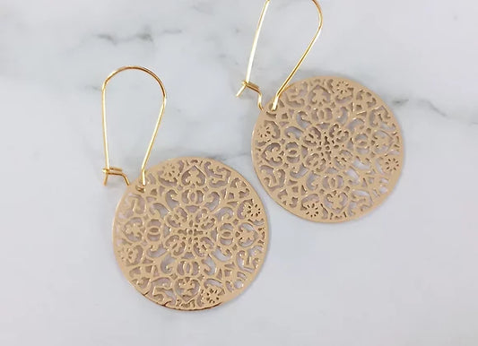 Mandala Earrings | Gold