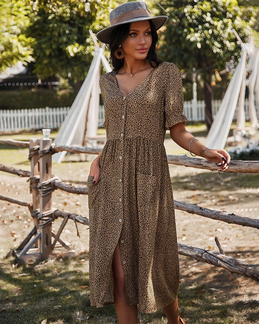 Lilly Leopard Dress | Tan