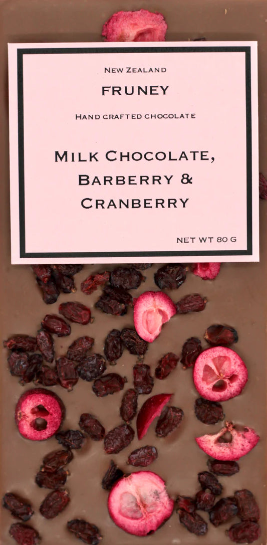 Fruney Chocolate | Milk chocolate & Barberry & Cranberry bar