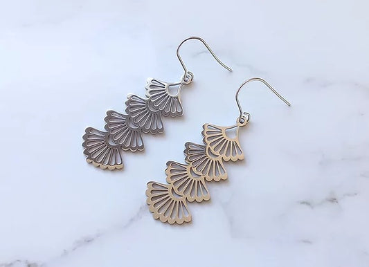 Fan Earrings | Silver