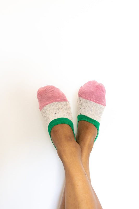 Claire Green Pink Socks