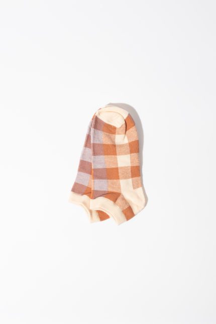 Plaid Rust Ankle Socks
