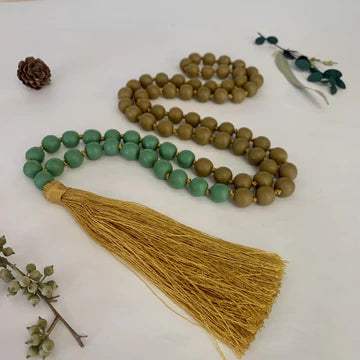 Sorbet Tassel Necklace - Mustard Moss Duo