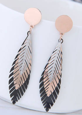 Stainless Steel Foliage Earrings