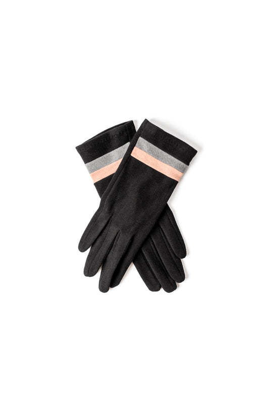 Stripe Black Gloves